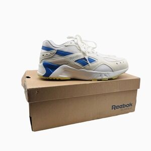 Reebok Classic Mens White Blue Running Casual Sneakers Shoes‎ Size 8